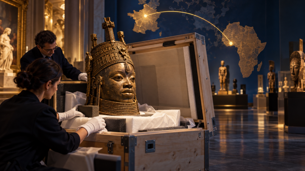 Bien culturel préparé pour une restitution internationale depuis un musée