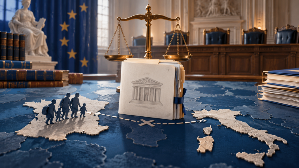 Asile et procédure Dublin : le Conseil d'État encadre la preuve des défaillances systémiques - visuel IA GENIE.LAW