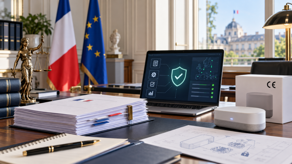 Cyberrésilience, objets connectés et conformité des produits numériques - visuel IA GENIE.LAW